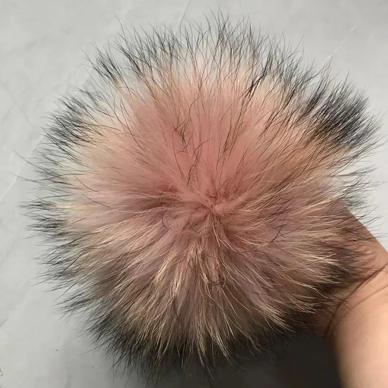 

DIY Fox Fur Pompoms Nature Fur Pom Raccoon Fur Pompon Handmade Mink Fur Pom Poms For Scarf Gloves Hat Cap Blanket With Buckle