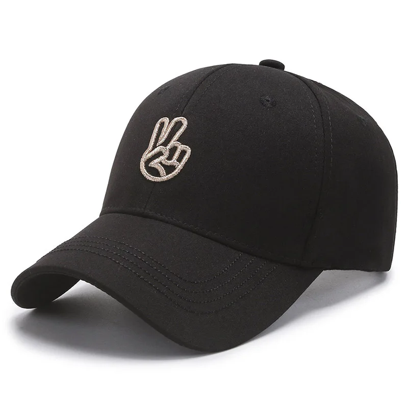 Summer Women Men Embroidered Cute Gesture Baseball Cap Solid Snapback Sunhat Outdoor Fishing Hip Hop Baseball Hats Casquette