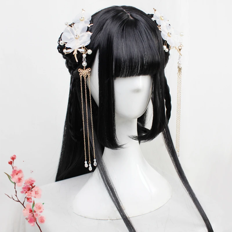 Anime Mo Dao Zu Shi Jiang Yan Li Cosplay Wig Anime Lolita Coplay Wig Black Straight Synthetic Hair Ancientry Wig For Halloween