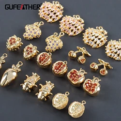 GUFEATHER MA10, schmuck zubehör, passieren REACH,nickel frei, 18k gold ĂŒberzogen, kupfer, zirkone, schmuck machen, diy anhĂ€nger, 6 teile/los