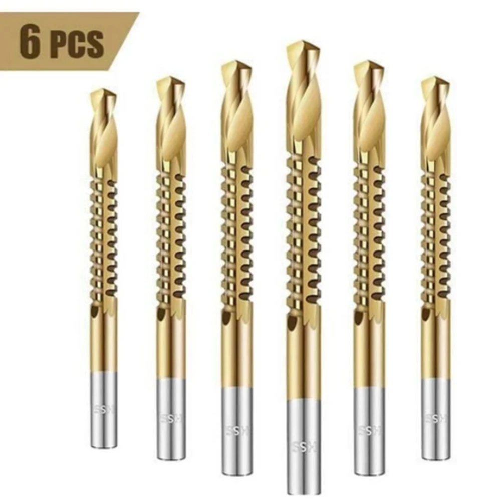 6pcs/set  Cobalt Drill Bit Set Spiral Screw Metric Composite Tap Drill Bit Tap Twist drill bit set multi-function metal specia