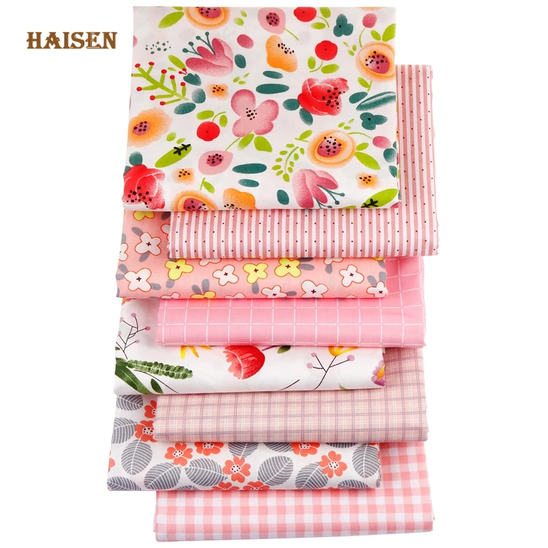 

Printed Twill Fabric,Cotton Cloth,Pink Flower Calico By Meter,For DIY Sewing Baby&Kid's Quilt Clothing Handmade Textile Material