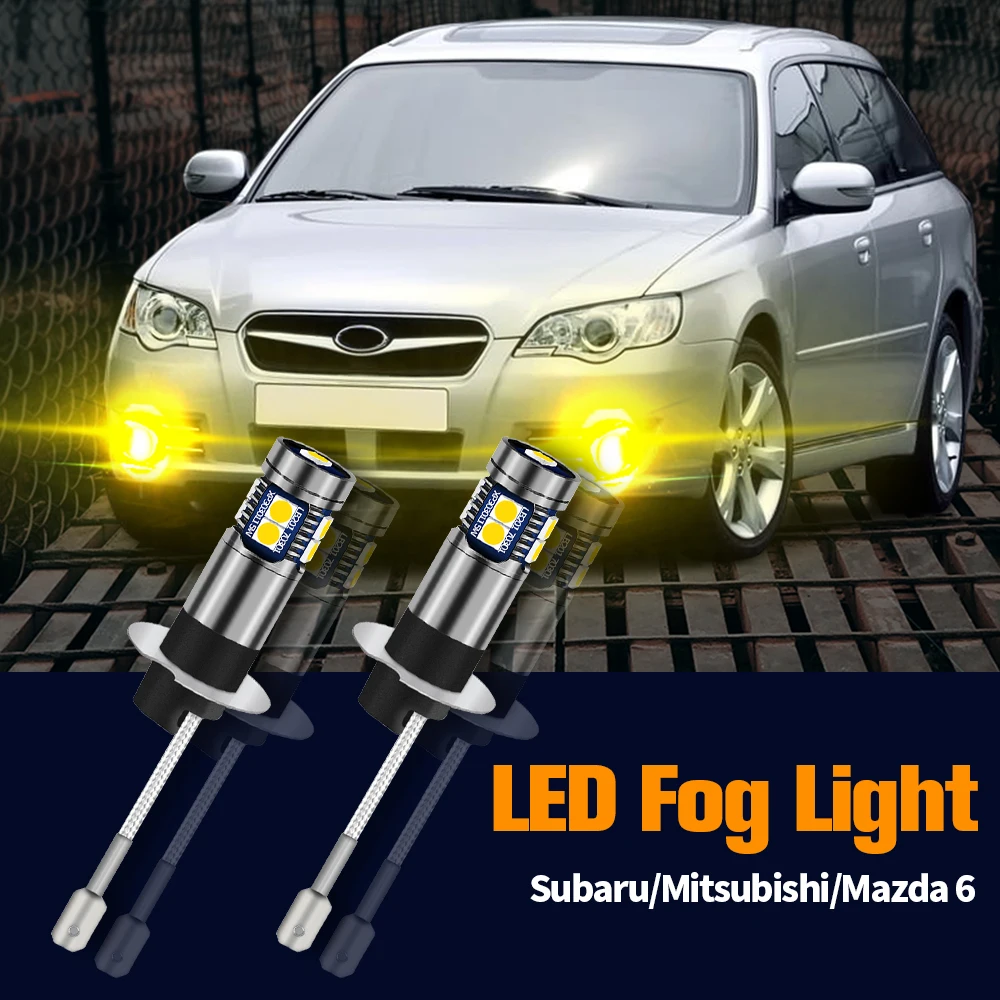 

2pcs LED Fog Light Blub Lamp Canbus H3 For Subaru Forester Tribeca Legacy 3 4 Impreza Mitsubishi Carisma Mazda 6 GG 2002-2007