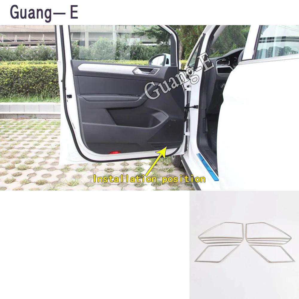 For VW Volkswagen Touran L 2016 2017 2018 2019 2020 Door Panel Stick Inside Audio Speak Sound Cover Ring Circle Lamp Trim Parts