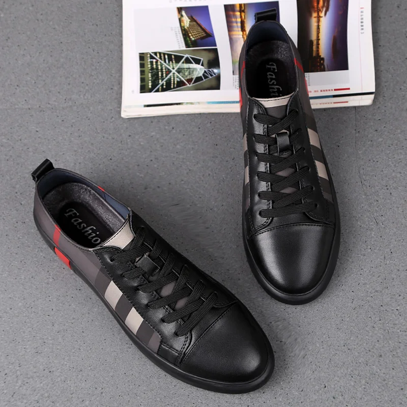 Men Sneakers Genuine Leather Mens Fashion Shoes Luxury Brand Men Casual Shoes Male Designer Shoes Leather Moccasins Men