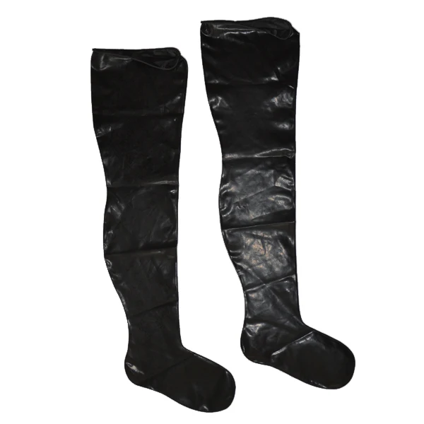 Mould Fetish Unisex Latex Seamless Stockings Rubber Black Long Socks Sexy Thigh High Tights