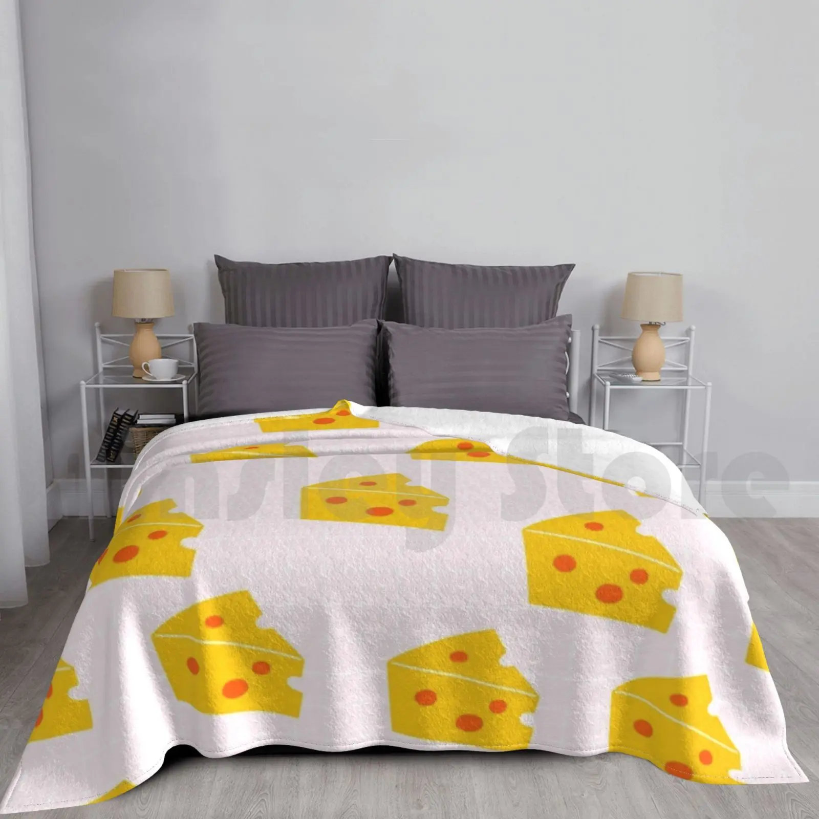 Cute Cheese Blanket For Sofa Bed Travel Yellow Pink Cheese Cheese Print Cheese Pattern Cheese Lover Gift Cheesy