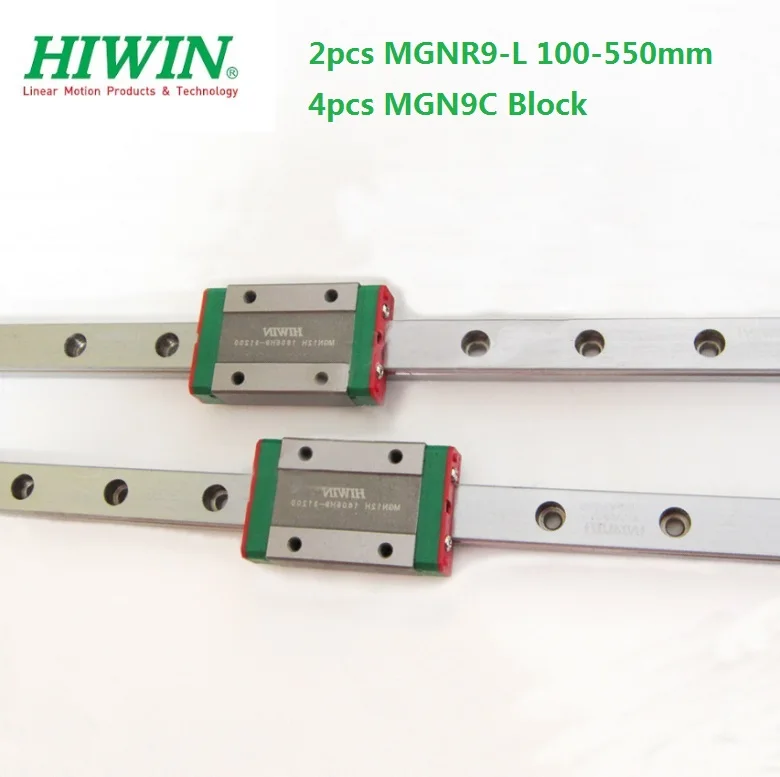 

2pcs Original Hiwin linear rail MGNR9 -L 100mm/200mm/300mm/400mm/550mm+ 4pcs MGN9C blocks