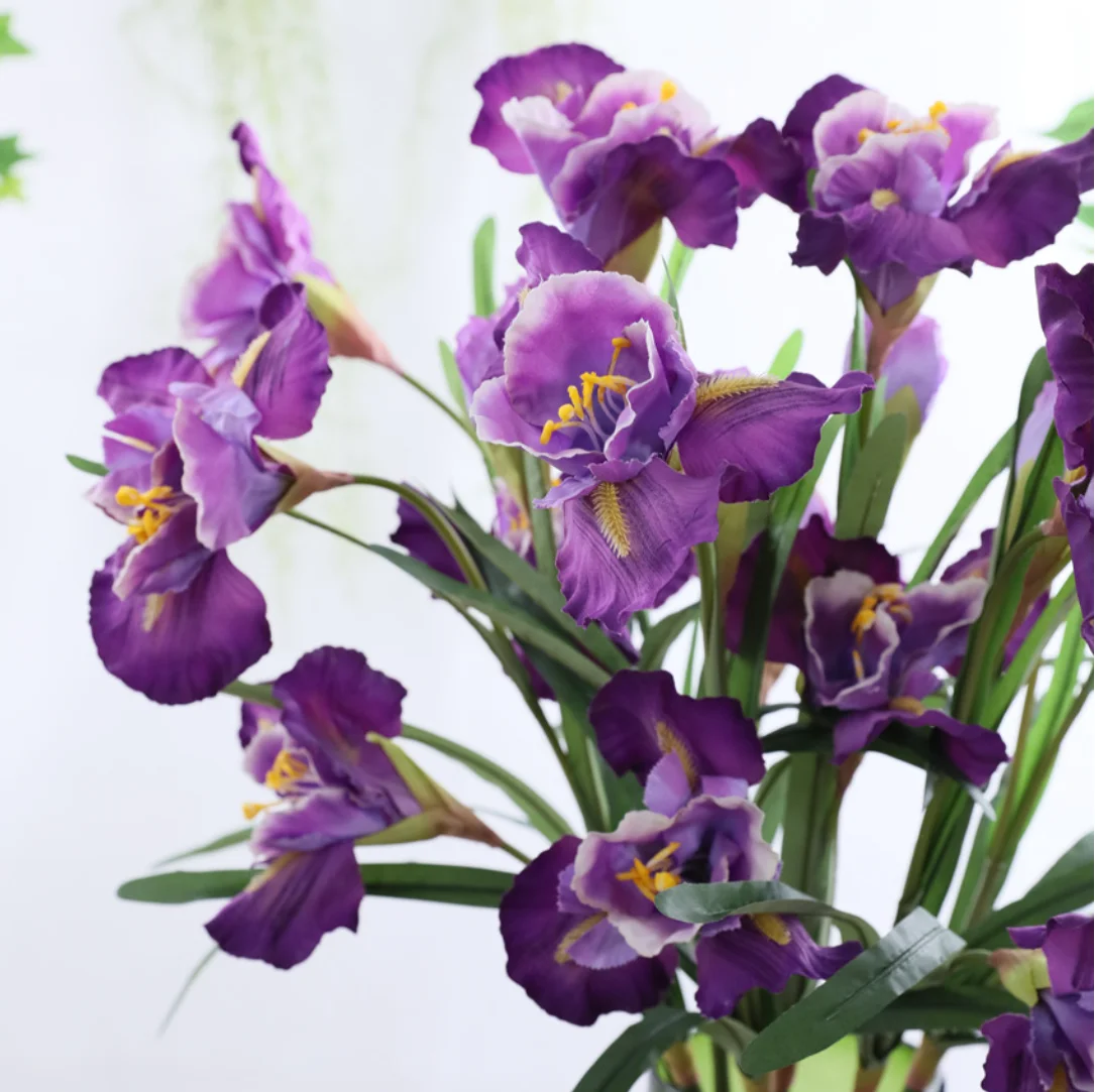 1 PCS 90cm 3 Flower heads Artificial Iris Flower Gladdon Home Wedding Table Room Decoration Gift F604