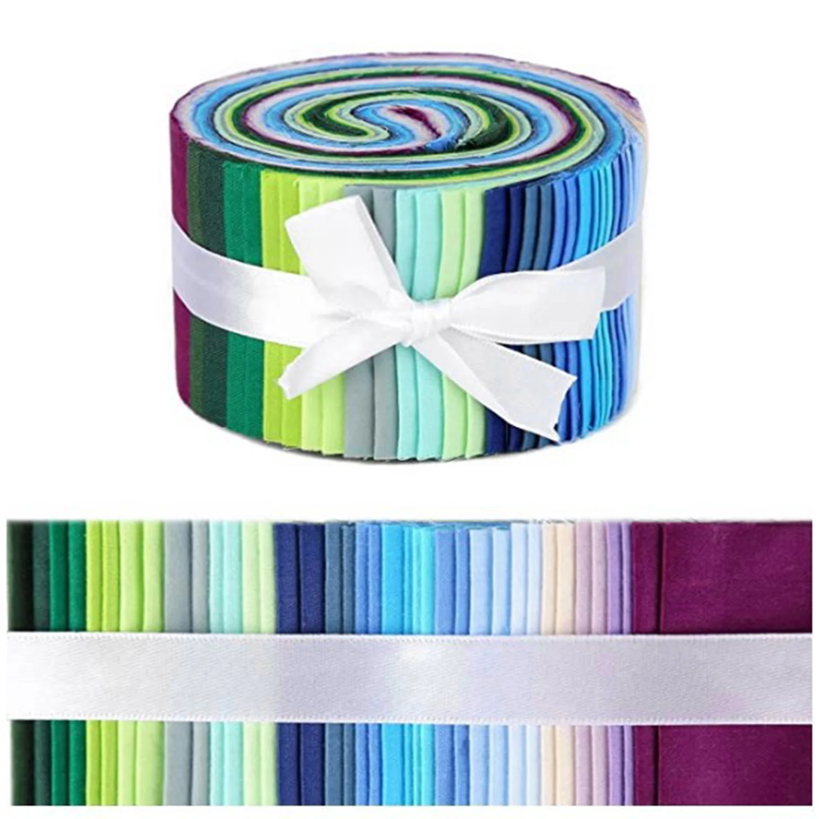 Jelly Roll Cotton Fabric Roll Fabric Strips Roll Jelly Roll Fabric Strips for Quilting Patchwork Fabric 36pcs / roll