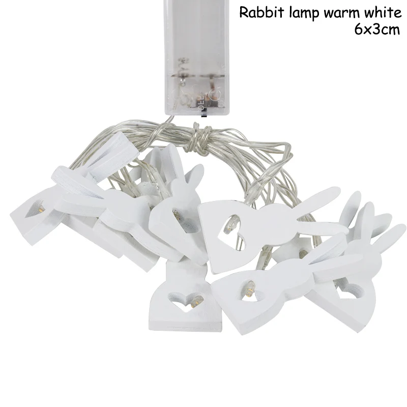 10LED Wooden Easter Rabbit Strip Lights Garland Bunny Fairy Light Easter Party Supplies Happy Easter Home Decorations kids Gifts