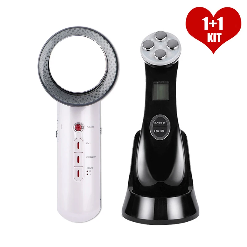 อัลตราซาวด์ Cavitation EMS Body Slimming Massager Fat Burner เครื่อง + Mesotherapy Electroporation ความถี่วิทยุ RF Face Massager