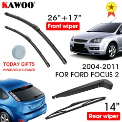 KAWOO Car Wiper Blade Windscreen Front Rear Wipers Blade For Ford Focus 2 Hatchback, 2004-2011 year Auto Car Accessories Styling