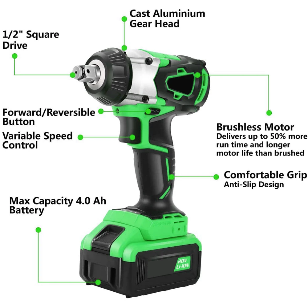 UWIW206 1/2 "Accudraaislagmoeraanzetter Borstelloze Motor 20V Max Oem Orde/Logo Aangepaste/Groothandel