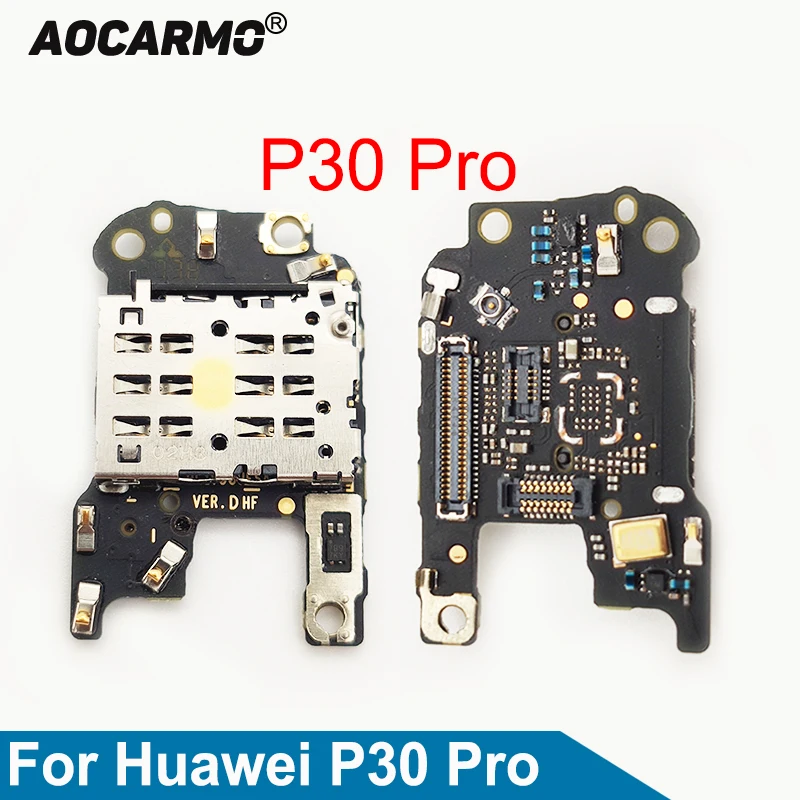 

Aocarmo SIM Card Reader Holder Slot With Mic Microphone Flex Cable Connector Circuit Board For Huawei P30 Pro