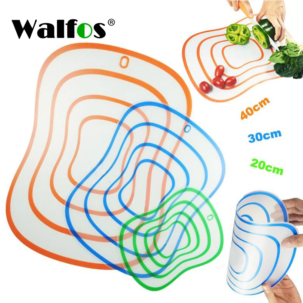 

WALFOS Non-Slip Flexible Kitchen Board Chopping Block Meat Vegetable Fruit Cutting Board Cooking Tool Gadget Kitchen Accessories