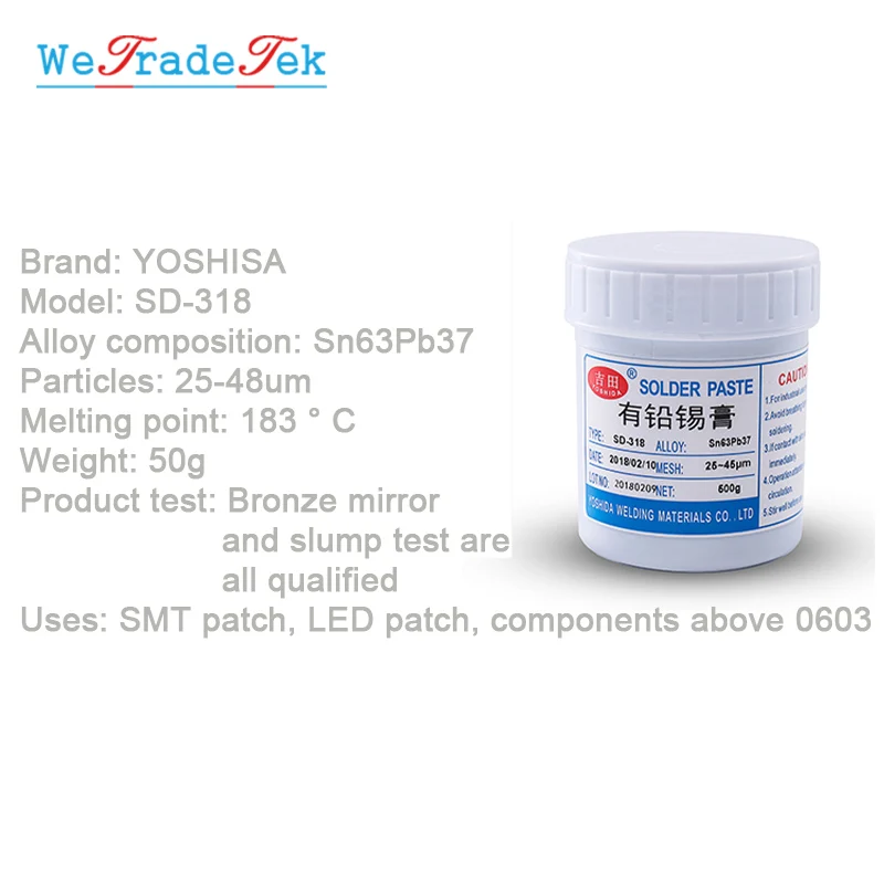 500g  SMT Solder Paste Non-clean LED 183 Degrees Lead Welding Flux for Phone Repair BGA Welding Paste  Sn63Pb37  Sn55Pb45