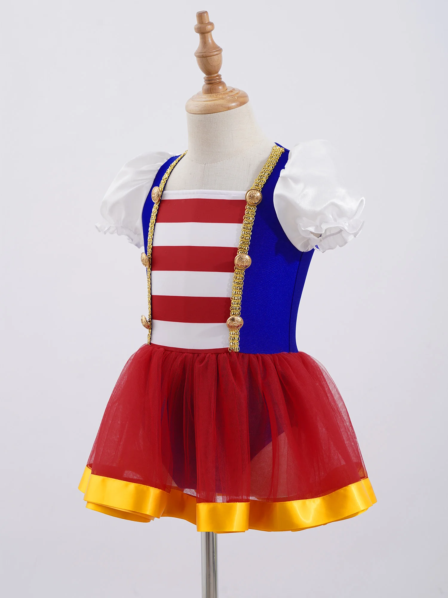 TiaoBug – robe Tutu princesse en maille pour filles, manches courtes bouffantes, déguisement de fête d'halloween, de cirque, de Cosplay, de jeu de rôle