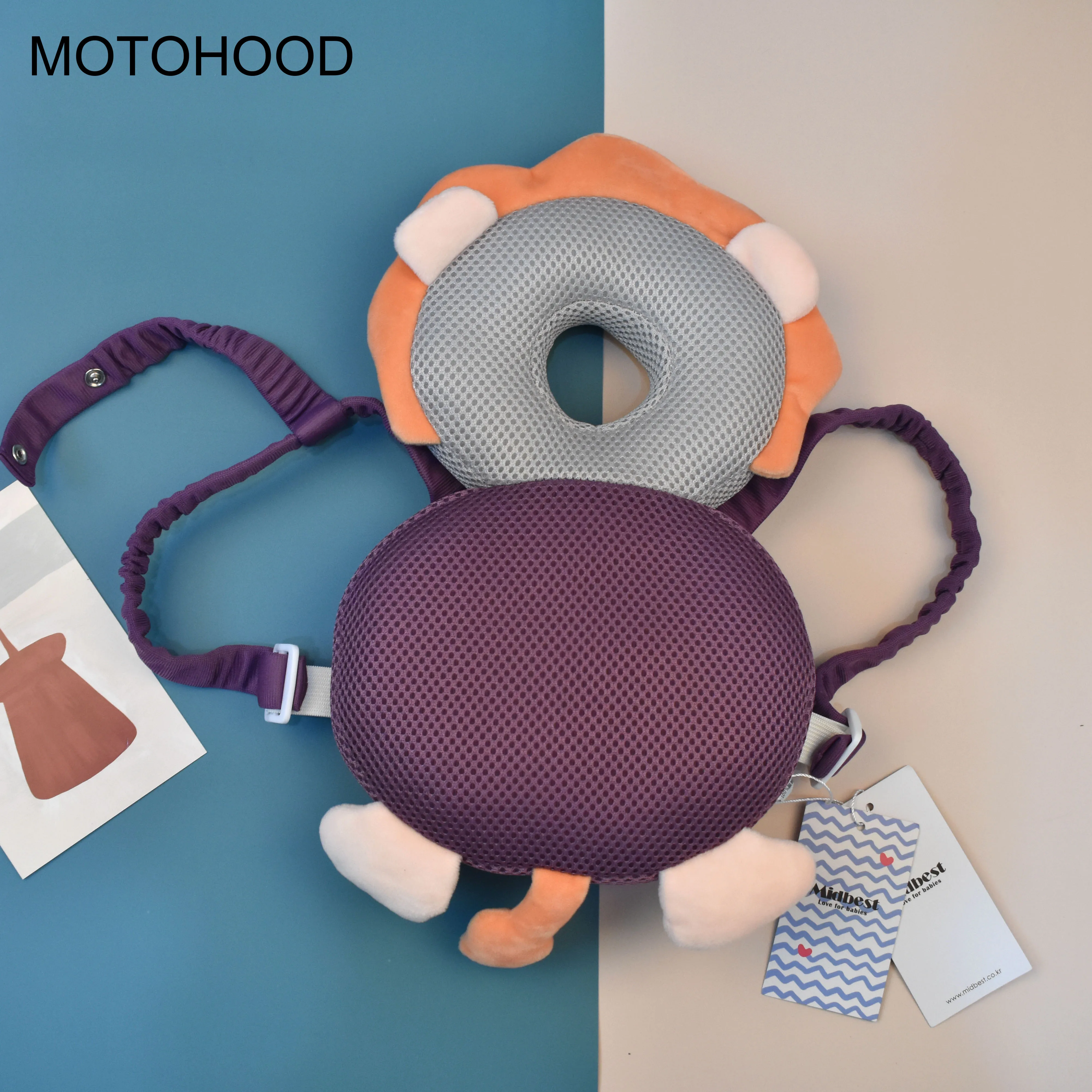 MOTOHOOD Breathable Baby Head Protection Pillow Infant Anti-fall Adjustable Pillow Toddler Protective Cushion Baby Safe Care