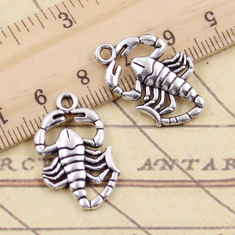 10 sztuk Charms skorpiony 26x15mm tybetański srebrny kolor wisiorki antyczna biżuteria Making DIY Handmade Craft wisiorek
