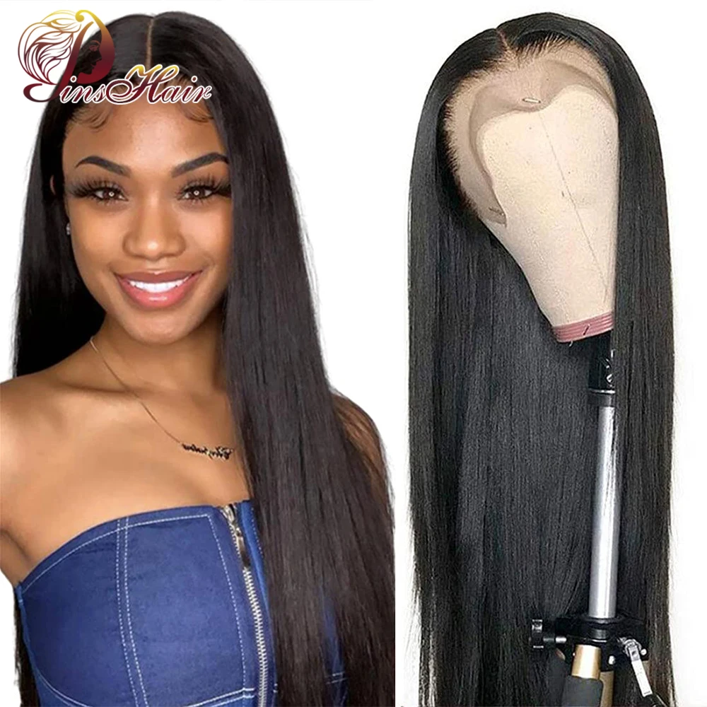 

Natural Color Straight Lace Front Human Hair Wigs Preplucked Transparent 13X4 Lace Front Wigs Remy Lace Closure Human Hair Wig