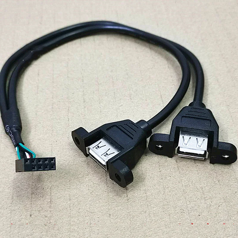 

usb1 / 2 extension cable USB Dupont 2.54 extension bezel cable with screw hole motherboard USB extension cable to 9Pin