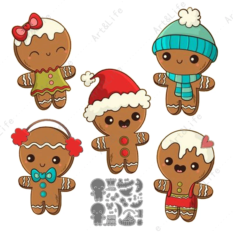 

Gingerbread Man 2022 New Metal Cutting Dies Christmas Cards Stencils for Making Scrapbooking Paper Cards Craft Embossing Cut Die