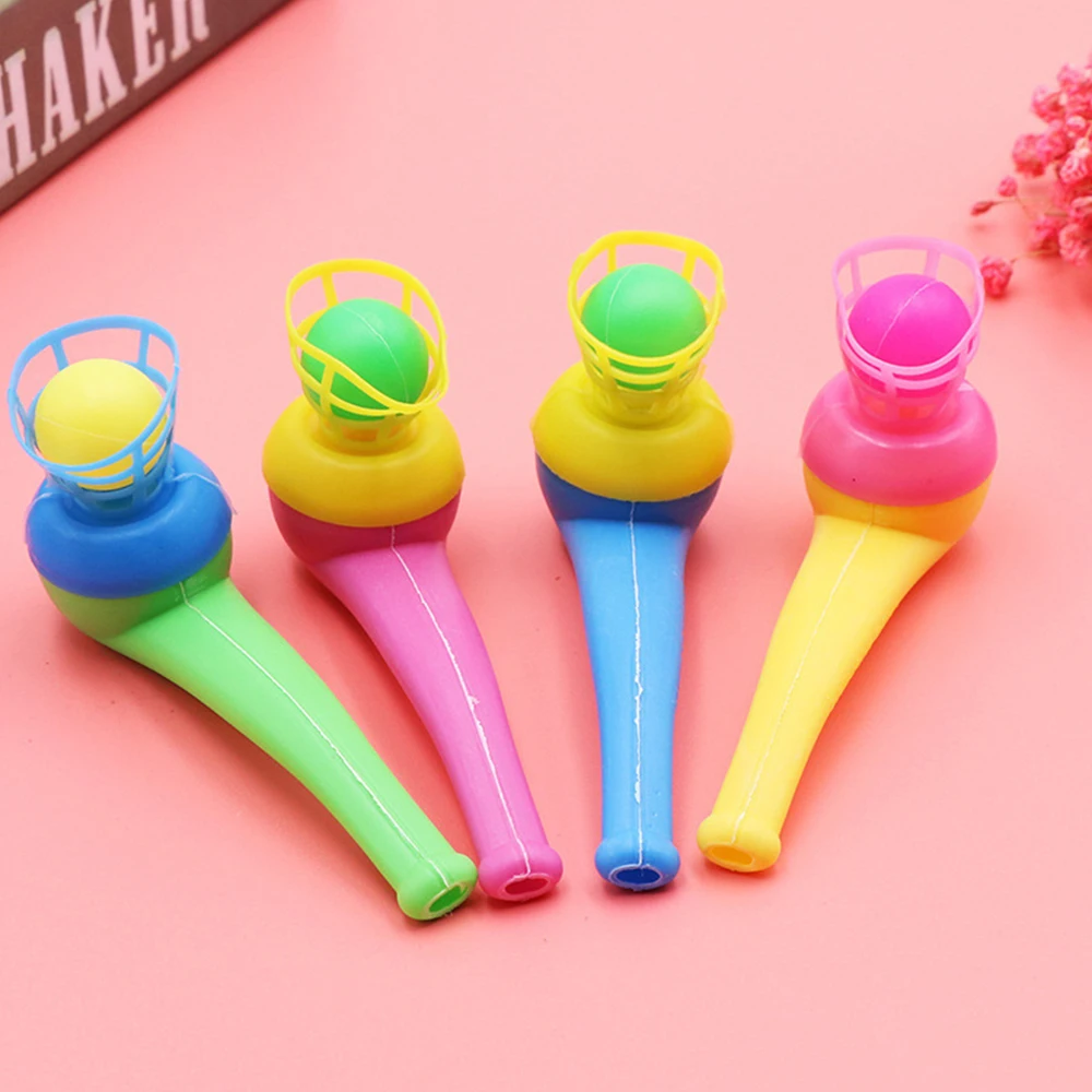 5pcs Random Color Children Blow Pipe & Balls Toys Plastic Whistle Party  Gifts Wedding Kids Ball Plaything Party Toy