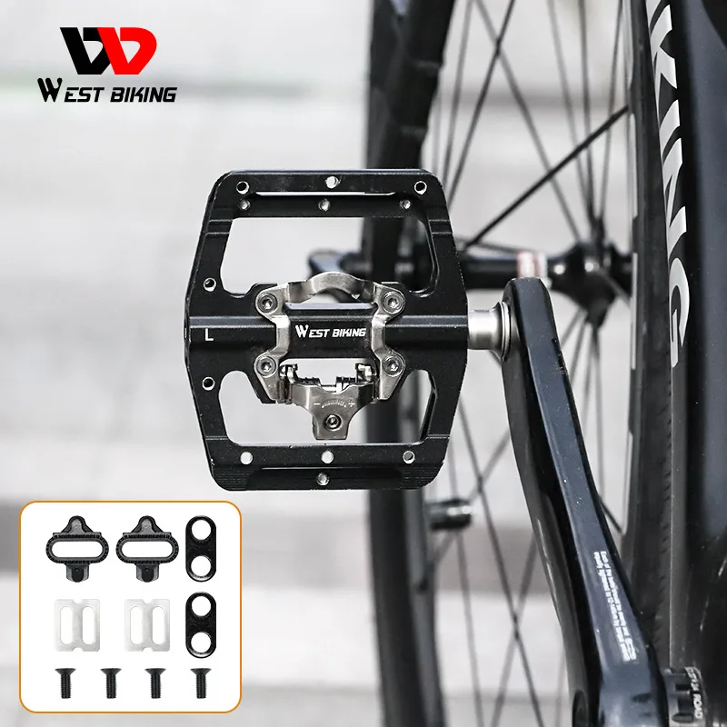 WEST BIKING Bicycle Pedal Non-Slip 3 Bearings MTB Road Bike Pedals Aluminum Alloy Flat Waterproof Pedals Bike Part