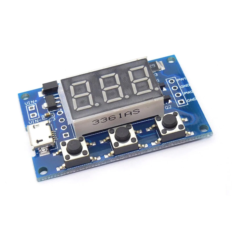 DC 5-30V Micro USB 5V Power Independent PWM Generator 2 Channel Dual Way Digital LED Duty Cycle Pulse Frequency Board Module