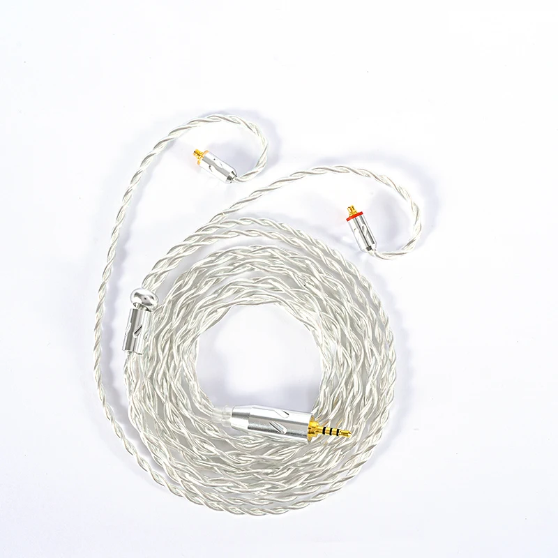 ivipQ YIN Mei 6N Litz Single Crystal Copper Silver Hybrid Coaxial Earphone Cable 3.5/2.5/4.4mm MMCX/QDC/2Pin/TFZ Headphone Plug