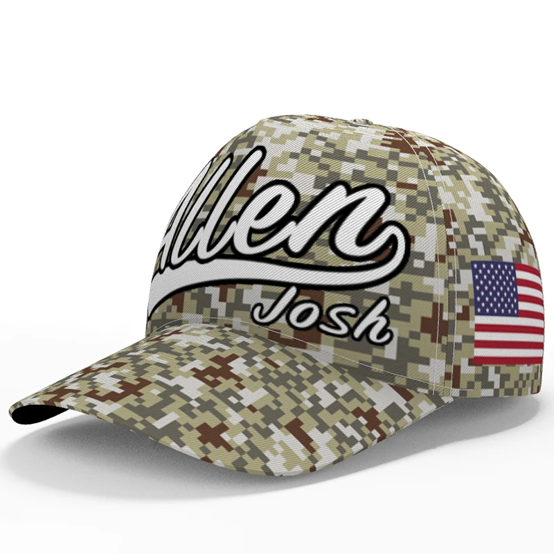 American Baseball Cap Camo Free Custom Name Number Team Logo Football Allen Usa Hat Travel Josh Us Flag 17 United State Headgear