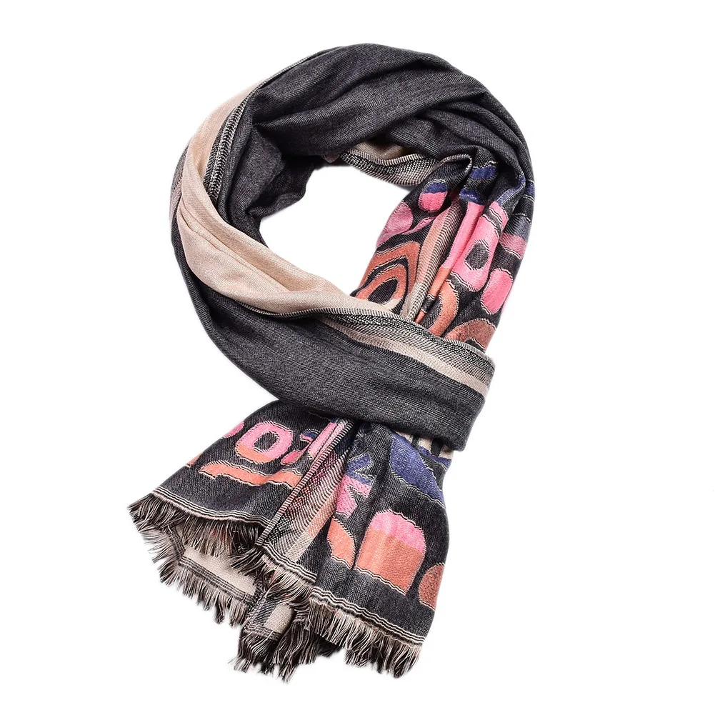 Ethnic Style Yarn-dyed Men Scarf Winter Warm Cotton Linen Men's Scarves Brushed Neckercheif Foulard For Male Pashmina Shawl