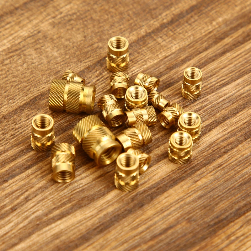 Brass Hot-melt Inlaid Nut Set Heat-formed Copper Thread Inlaid Nut Set SL Double Twill Knurled Injection Molded Brass Nut Set