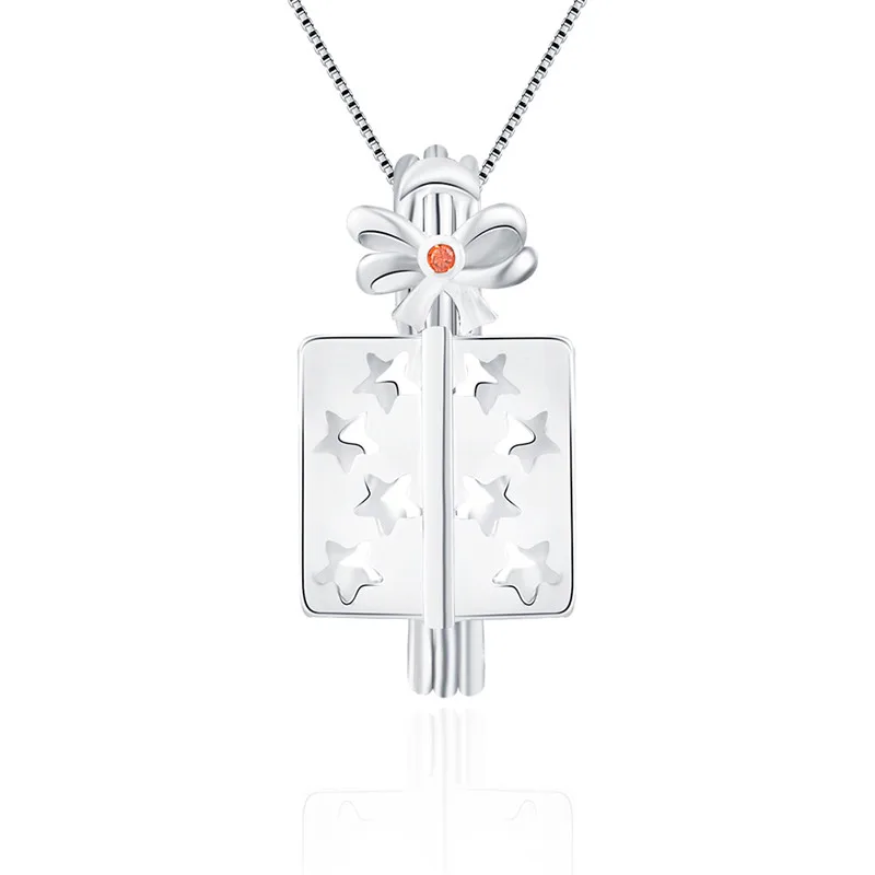 

CLUCI 3pcs 925 Sterling Silver Christmas Box Shaped Pearl Locket Real Silver 925 Pendant for Women Necklace Jewelry SC159SB
