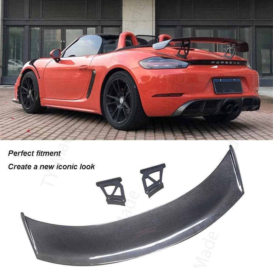 Boxster Cayman 718 981 987 Carbon Fiber / FRP Black Rear Trunk Spoiler Wing Lip For Porsche Boxster Cayman 718 981 987 New