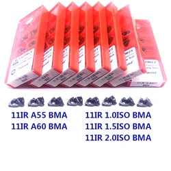 10pcs 11ER 11IR A55 A60 0.5/1.0/ 1.5/1.75/2.0/2.5ISO BMA 100% Original Carmex Carbide Inserts CNC Lathe Tool Thread Turning Tool