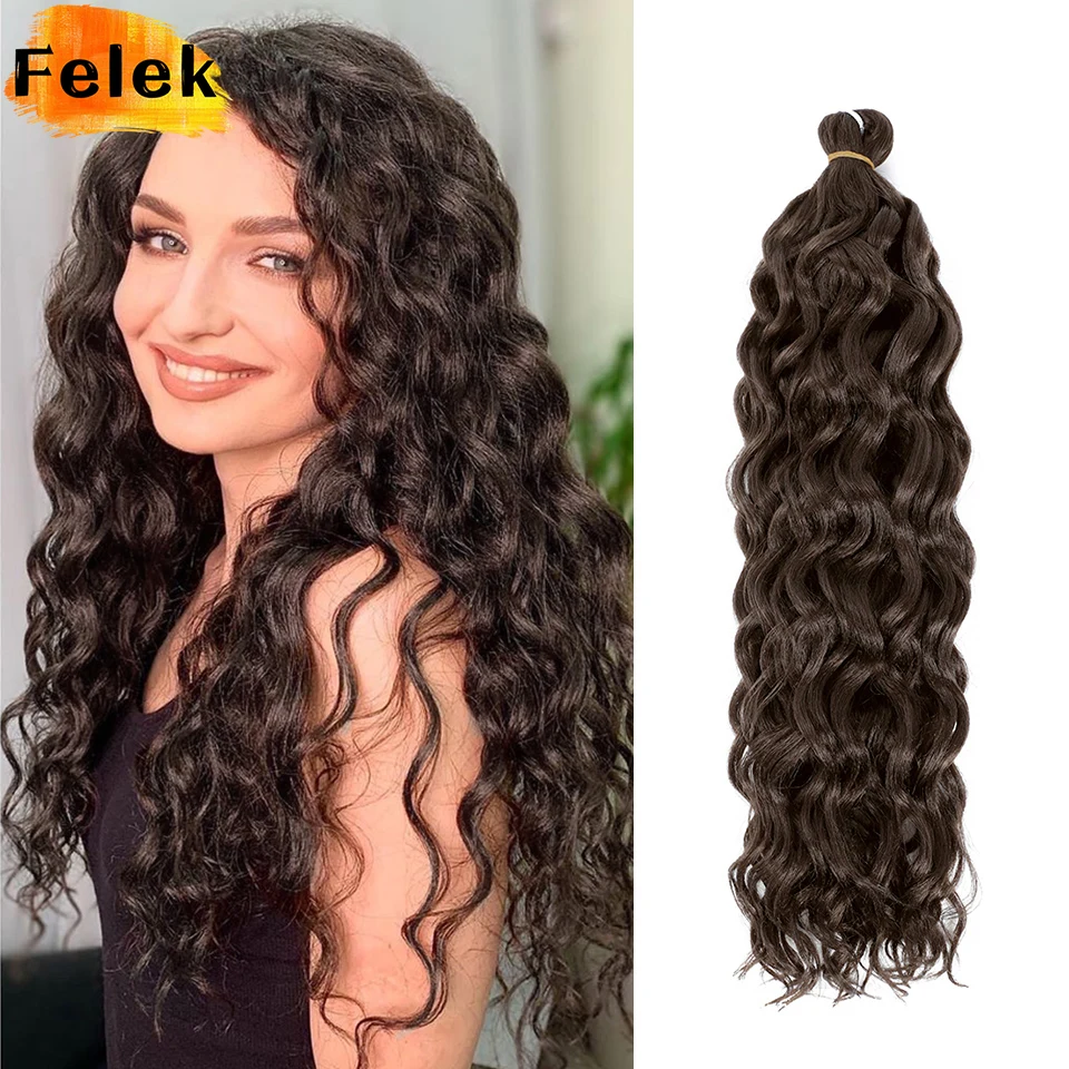 Ocean Wave Braiding Hair Extensions Crochet Braids Synthetic Hair Hawaii Afro Curl Ombre Curly Blonde Water Wave Braid For Women