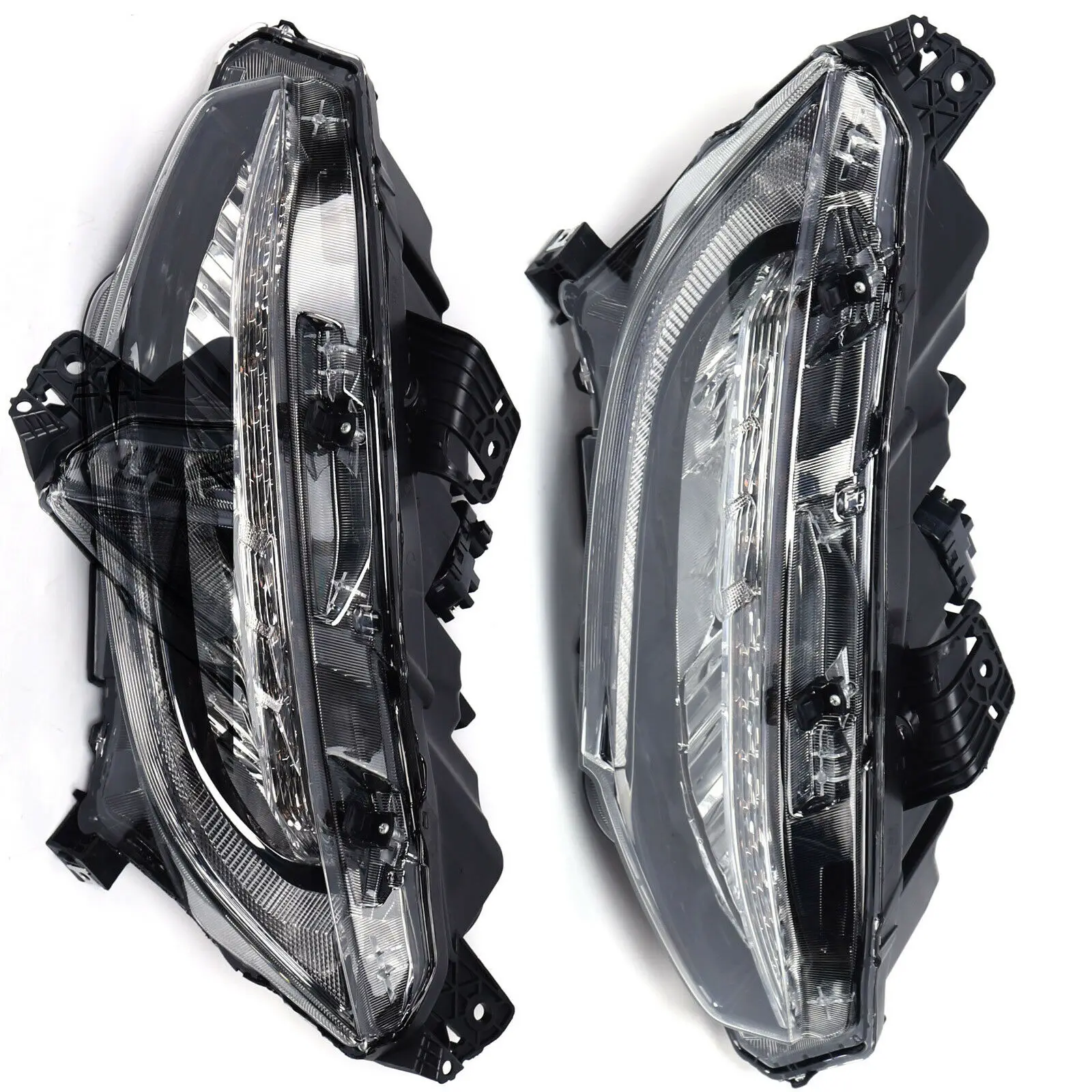 1Pair Car Lights For 2016-2018 Honda Civic LED Left+Right Headlights Projector Headlamps new