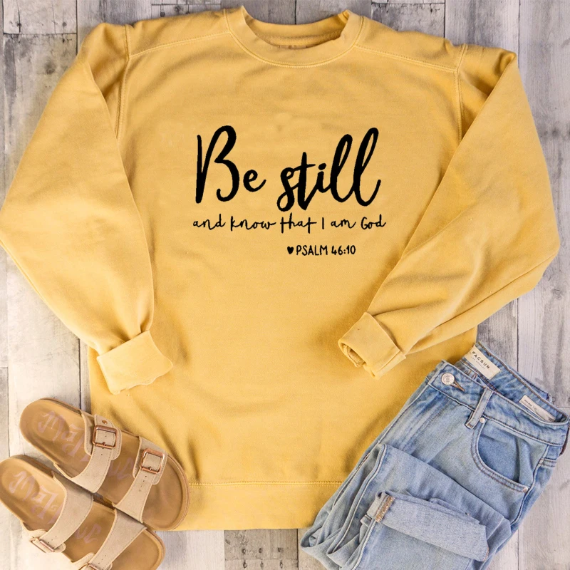 

Woman Hoodies Be Still and Know That I Am God Sweatshirts Girl Faith Jesus Sweatshirt Aesthetic Christain Pullovers