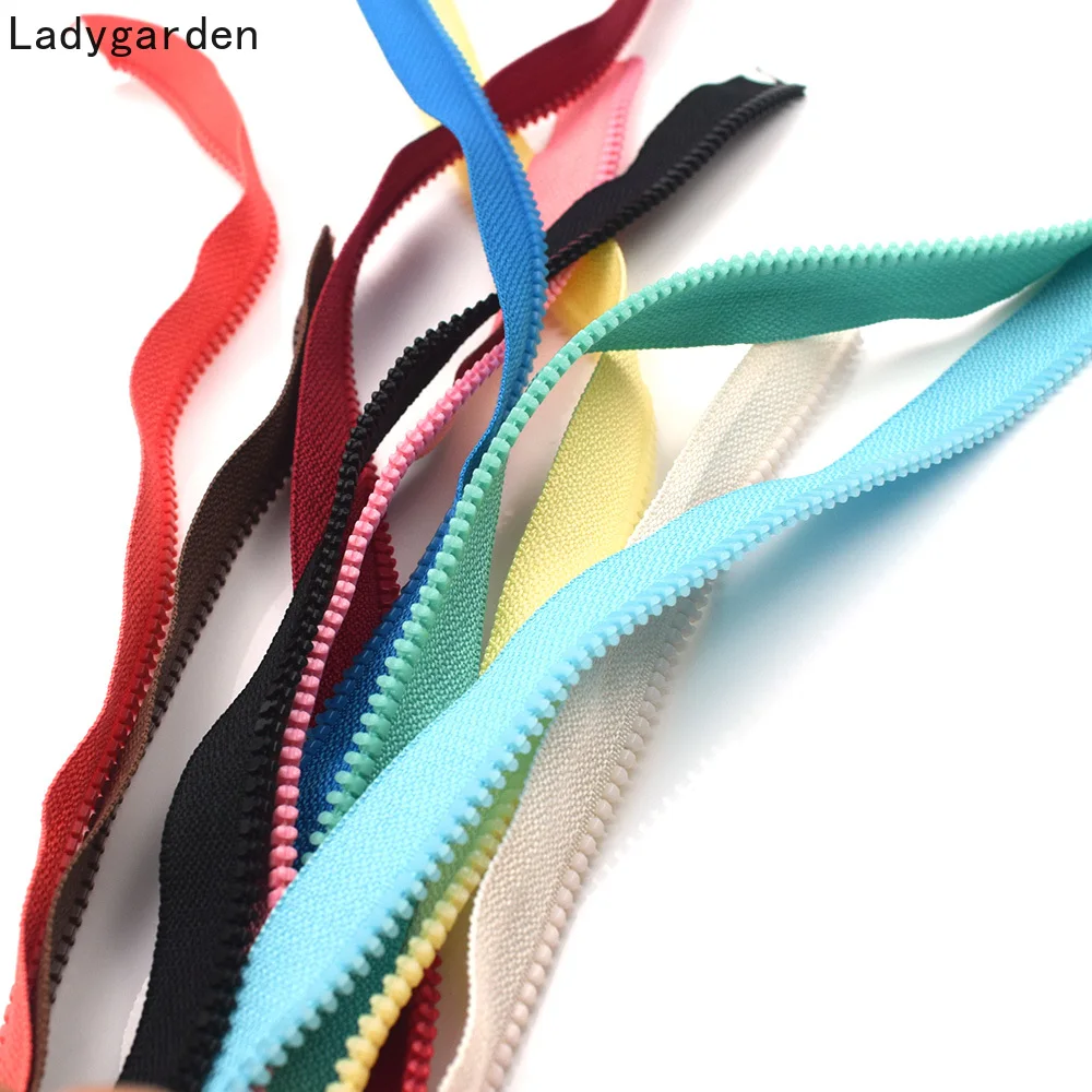 10Yards 3# Open-End Resin Zipper Unilateral Zipper Slider Pull DIY Tailor Garment Bags Hand Sewing Crafts Tools Accessory
