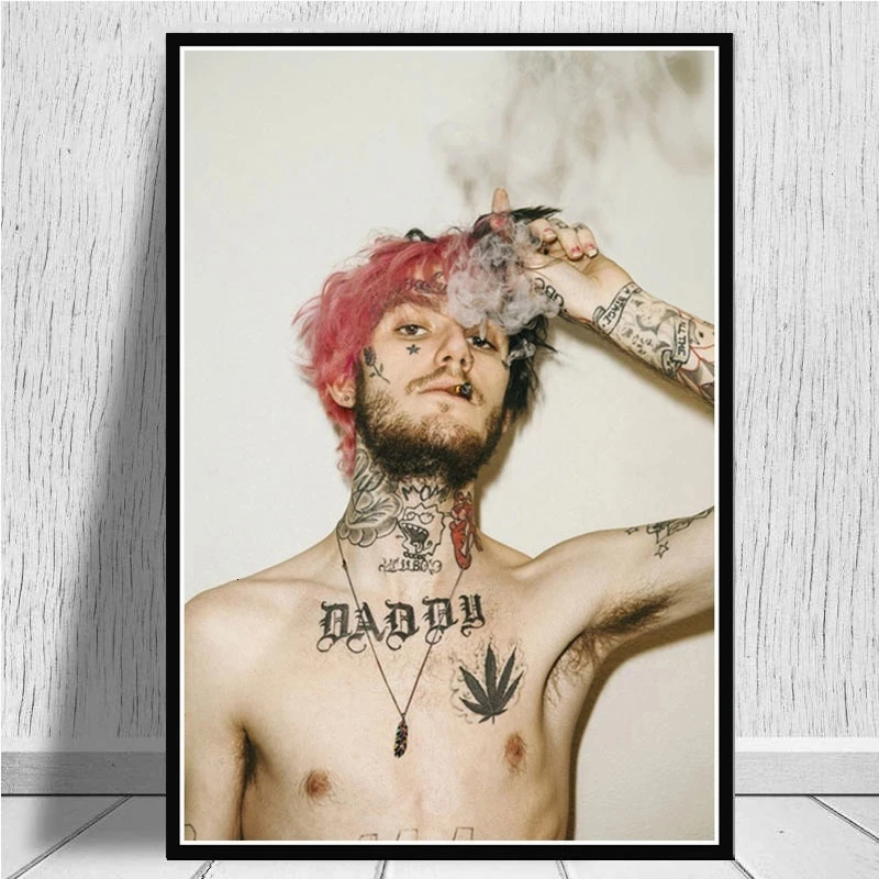 Poster Hot Lil Peep Rapper Hiphop New Music Singer Star Photograph Wall Art Canvas Painting Pictures For Living Room Home Decor
