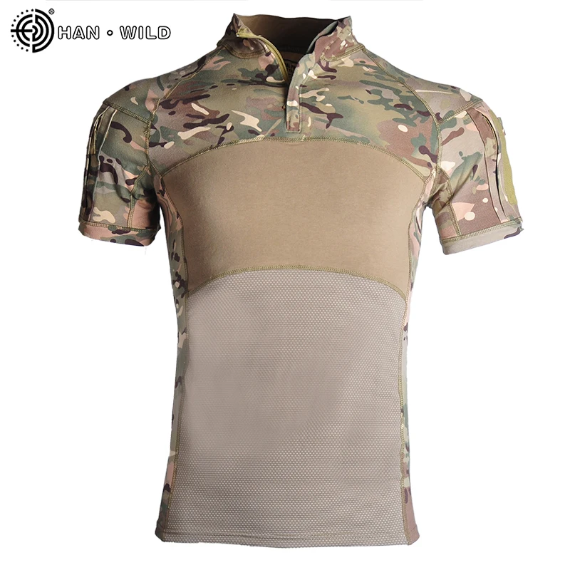 T-Shirt Men Camo Tactical Shirt Combat Uniform Shirt Cargo Airsoft Paintball Tactical Clothes Breathable