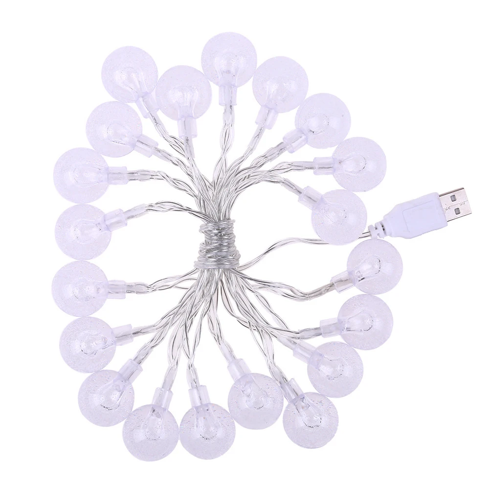 3M 6M 11M Crystal ball LED String Fairy Lights USB/Battery Powered Waterproof Holiday Garland Lights For Outdoor Christmas