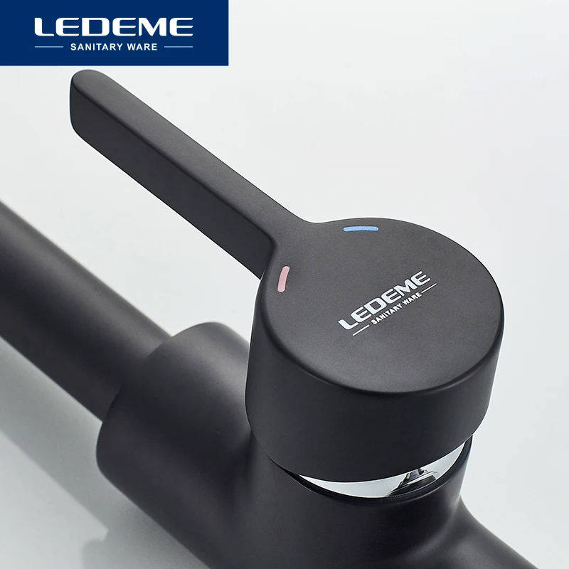 LEDEME Kitchen Faucet Outlet Pipe Tap 360 Degree Rotation Curved Classic Kitchen Sink Faucets Water Mixer Faucets Taps L4299