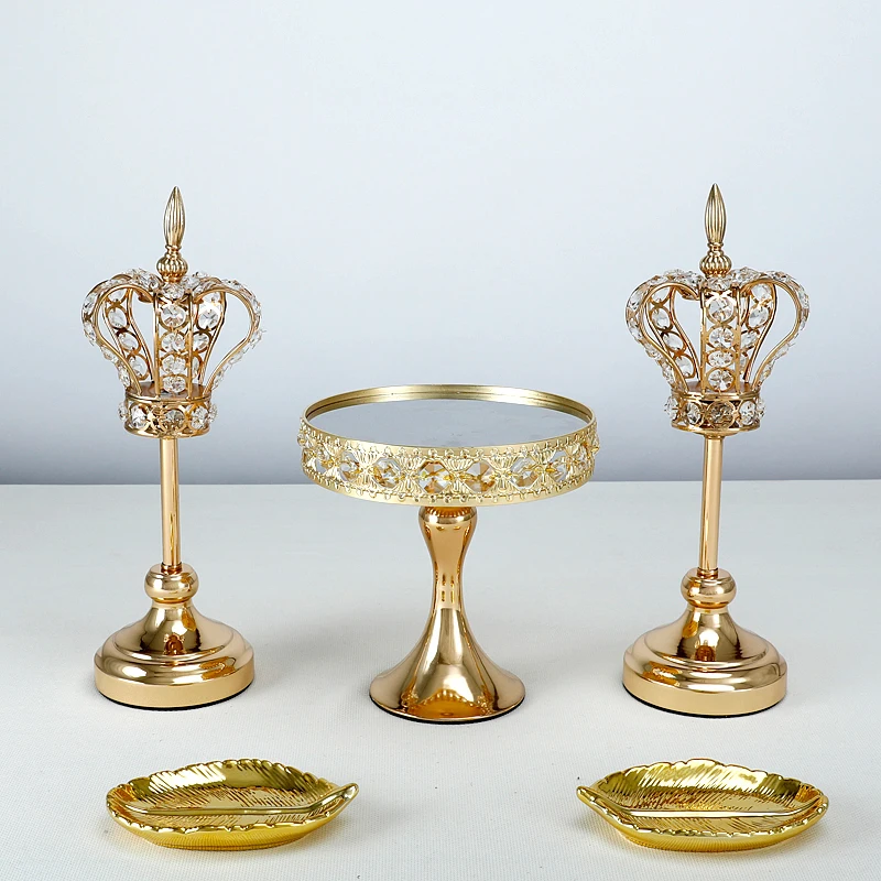 4-5pcs Cake Stand  with Crystal Candle holder Little Emotional Life Photography Props Window Decorations