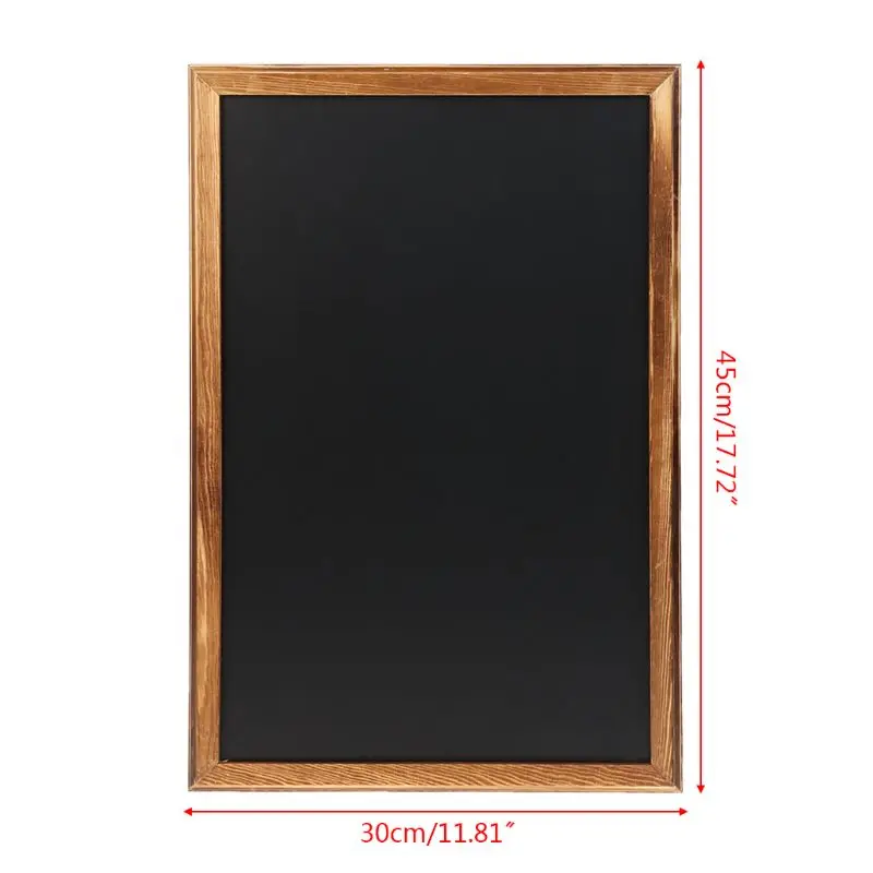 Nouveau Rectangle suspendu en bois Message tableau noir tableau mot pad signe enfants conseil qyh