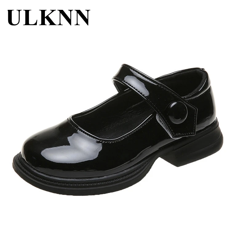 ULKNN Girls leather shoes stage princess shoes performance children\'s shoes soft bottom non-slip 2023 solid color fashion cute