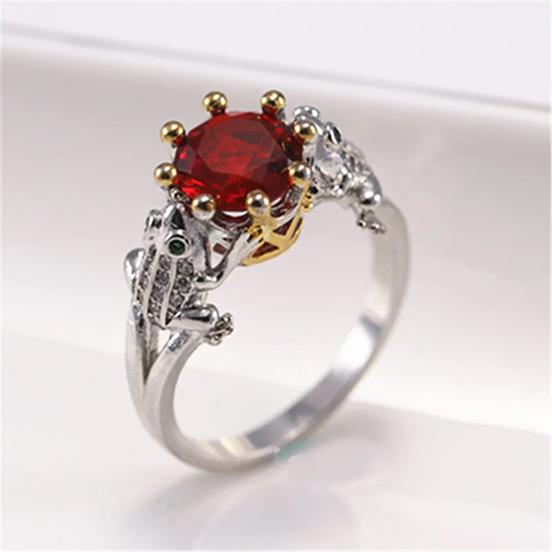 New Silver Ring Classic Exquisite Temperament Female Fashion Frog Inlaid Zircon Hand Jewelry Engagement Item