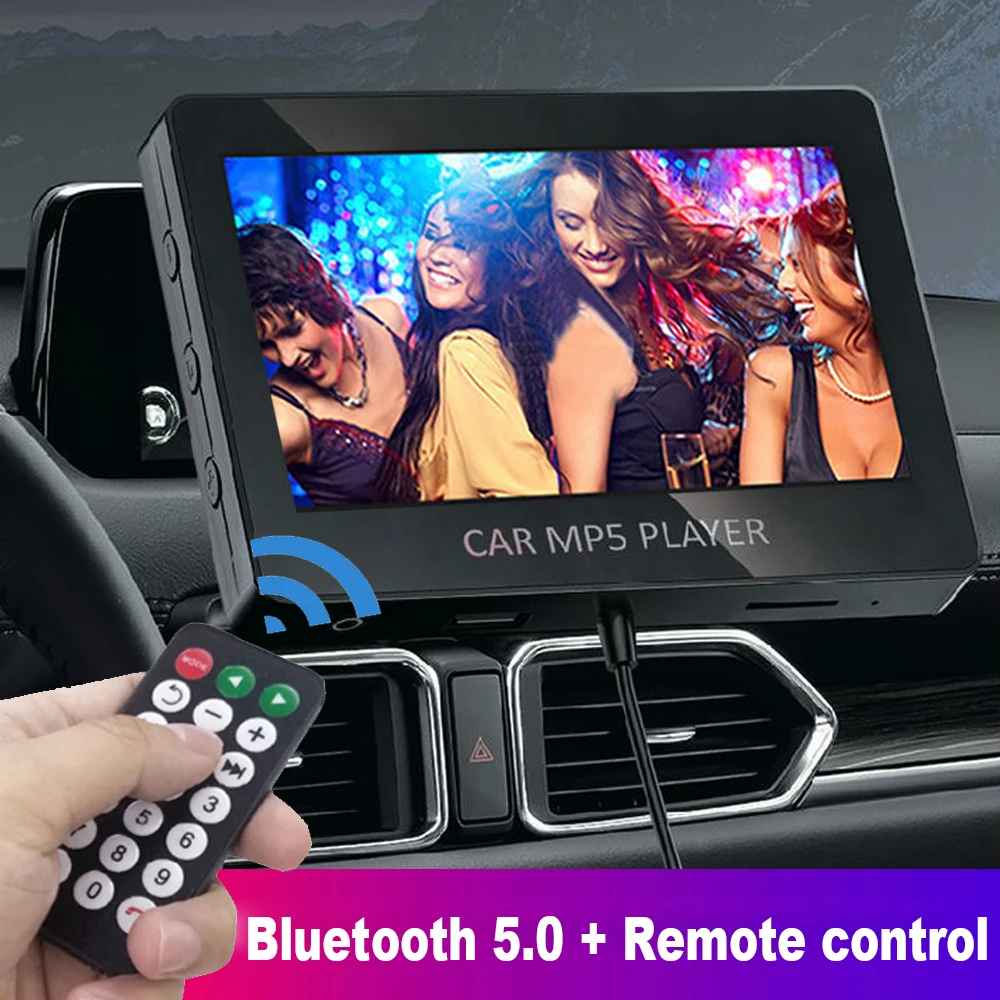 2021 Bluetooth 5.0 Multi Media Player Car MP5 Player FM Transmitter Support TF U disk music player with Remote Controller